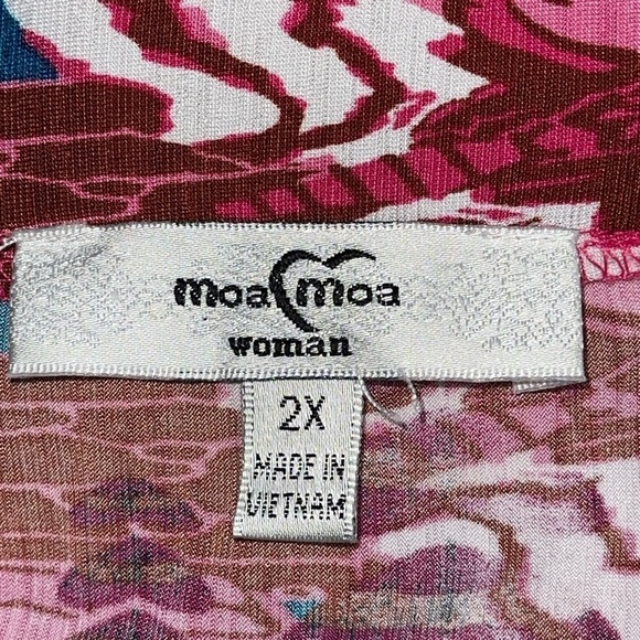 Moa Moa Women's Dress Size 2X Multi Color Braided Shoulder Straps Maxi V Neck - Picture 7 of 9